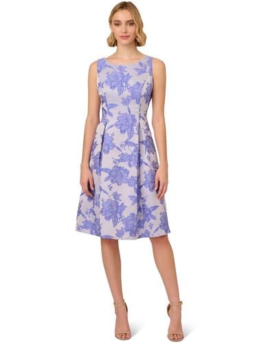 Adrianna Papell Printed Short Dress - Blue