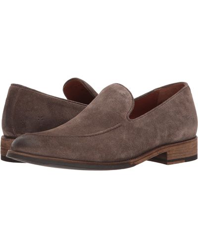 Frye Jefferson Venetian (elephant Soft Oiled Suede) Men's Slip-on Dress Shoes - Brown