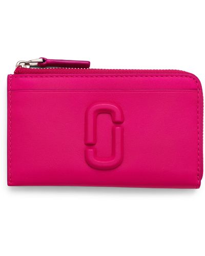 Marc Jacobs The Leather J Marc Top Zip Multi Wallet - Pink