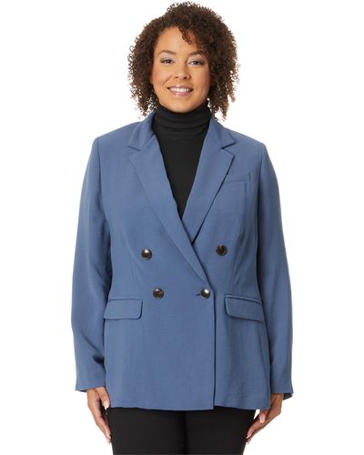 Madewell The Plus Rosedale Blazer In Crepe - Blue