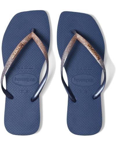 Havaianas Slim Square Glitter Flip Flop Sandal - Blue