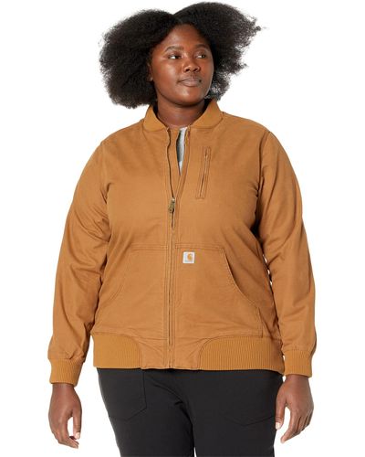 Carhartt Plus Size Rugged Flex Relaxed Fit Canvas Jacket - Brown