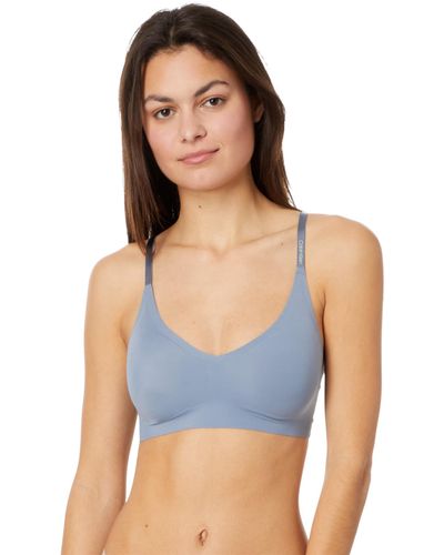 Calvin Klein Invisibles Comfort Lightly Lined Seamless Wireless Triangle Bralette Bra - Blue