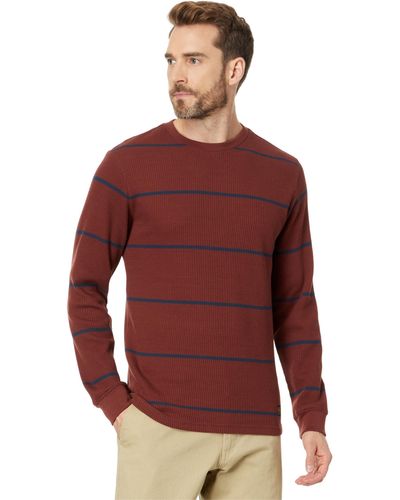 RVCA Day Shift Stripe Long Sleeve Thermal - Red
