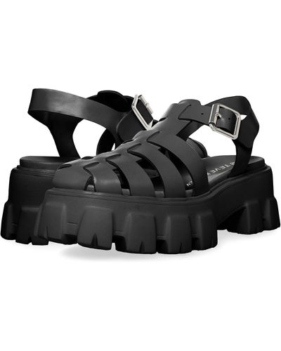 Steve Madden Echo Chunky Fisherman Platform Sandals - Black