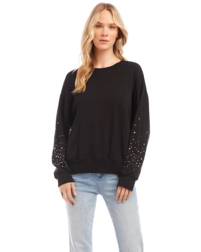 Karen Kane Embellished Sweatshirt - Black