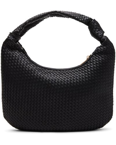 Anne Klein Woven Hobo With Knot - Black