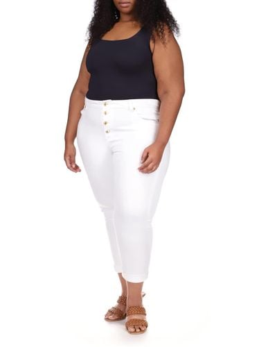 MICHAEL Michael Kors Plus Size High-rise Crop Skinny Selma Jeans In White
