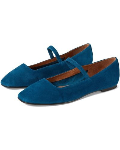 Madewell The Greta Ballet Flat In Suede - Blue
