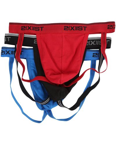 2xist 2(x)ist 3-pack Stretch Jock Strap (eclipse/lead/dazzling Blue) Underwear - Multicolor