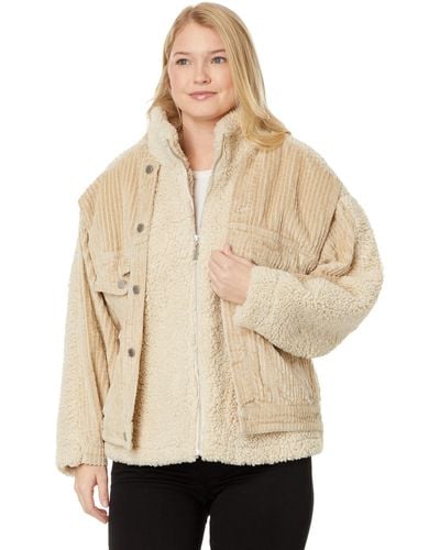 Blank NYC Wide Wale Corduroy And Sherpa Jacket - Natural