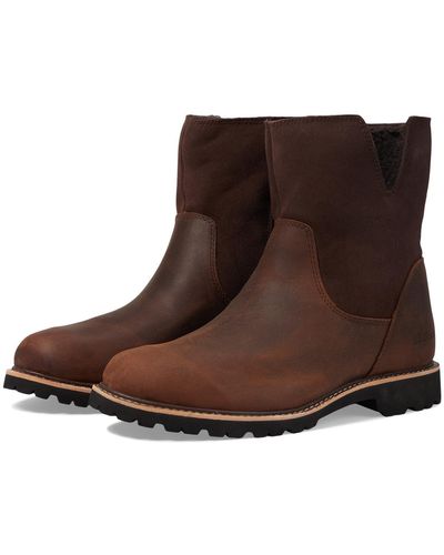 L.L. Bean Rugged Cozy Boot Mid Roll Down - Brown