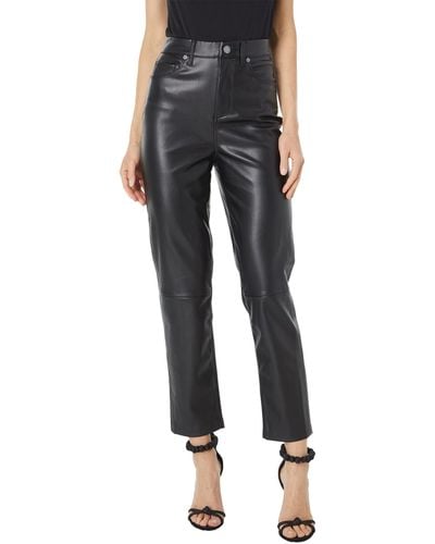 Blank NYC Need You Tonight - Leather Five-pocket High-rise Pants - Black