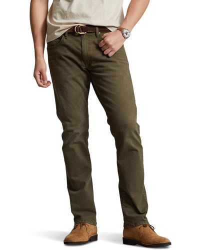 Polo Ralph Lauren Varick Slim Straight Jeans In Hudson Dark Loden - Green