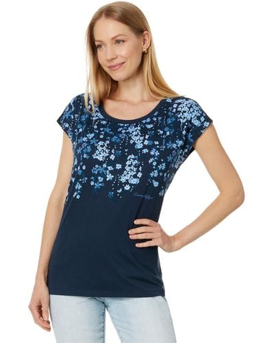 Tommy Hilfiger Short Sleeve Ombre Floral Tee - Blue