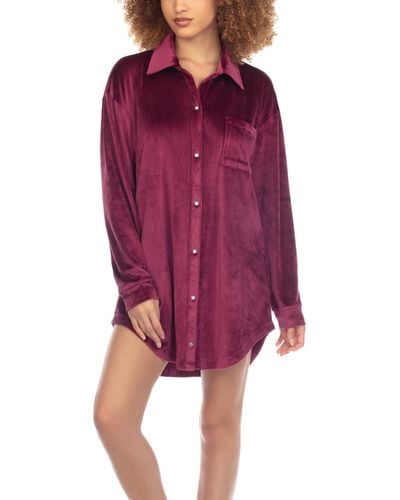 Honeydew Intimates Much Love Velour Sleepshirt - Purple