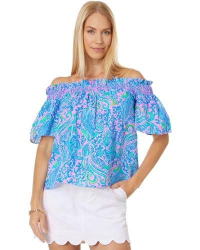 Lilly Pulitzer Leanne Off-the-shoulder Top - Blue