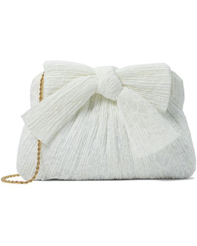 Loeffler Randall Rayne Pleated Frame Clutch With Bow - White