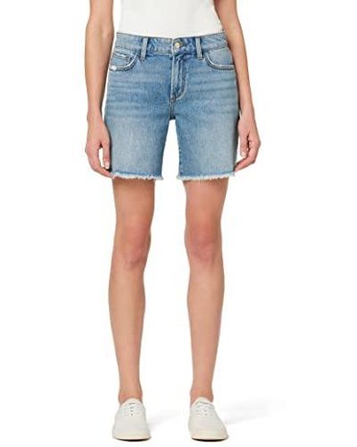 Joe's Jeans The 7 Lara Bermuda Shorts W/ Fray Hem - Blue