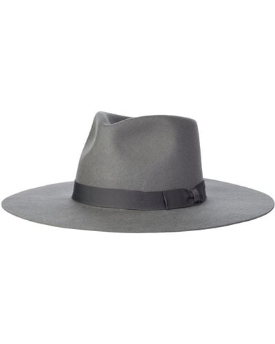 San Diego Hat Wool Felt Stiff Brim Fedora W/ Bow Trim - Gray