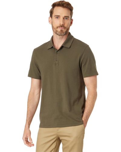Vince Garment Dye Short Sleeve Polo - Green