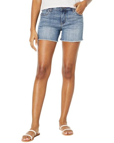 Kut From The Kloth Gidget Fray Shorts In Consolidated - Blue