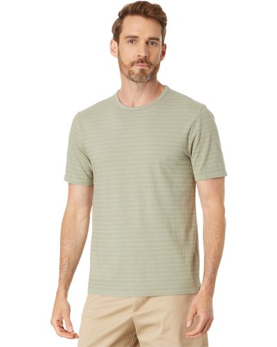 Vince Garment Dye Fleck Stripe Short Sleeve Crew - Green
