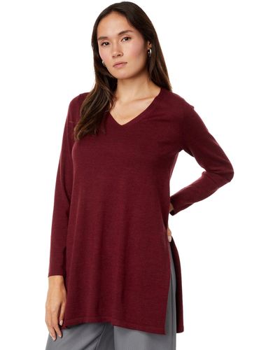 Eileen Fisher V-neck Tunic - Red