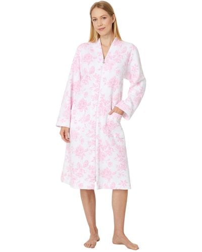 Eileen West Robe Waltz Long Sleeve Zip Front - Pink