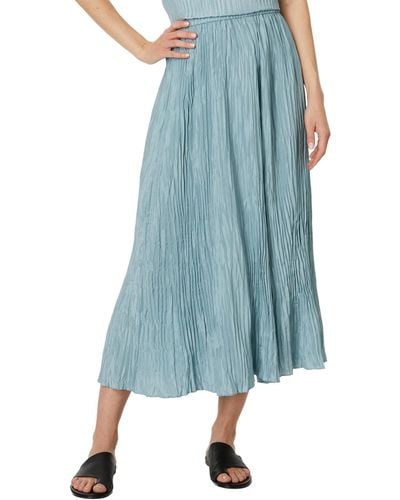 Eileen Fisher Pleated Full Length Skirt - Blue