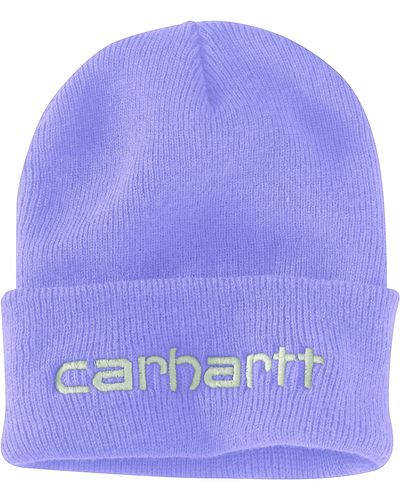 Carhartt Knit Insulated Logo Graphic Cuffed Beanie - Purple