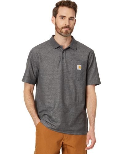 Carhartt Loose Fit Midweight Short Sleeve Pocket Polo - Gray