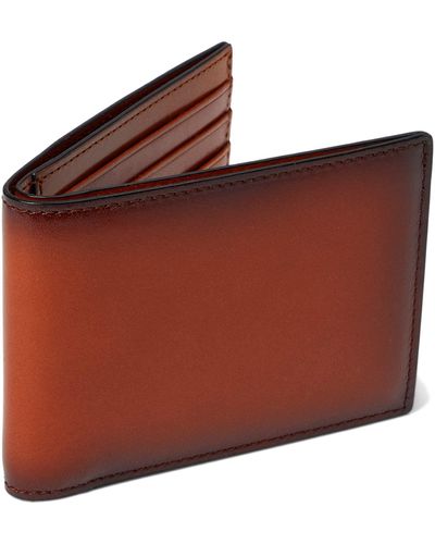 Bosca Hard Smoked With Burnishing Small Bifold Wallet - Brown