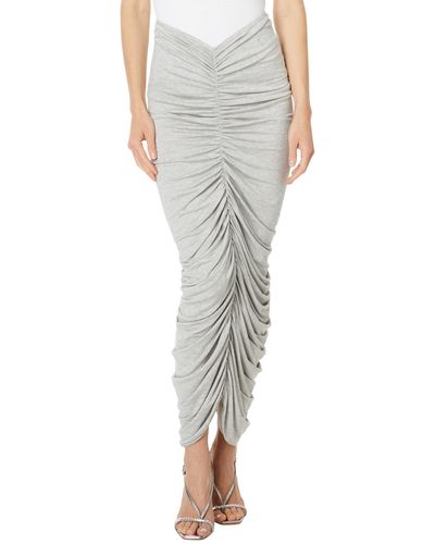 Norma Kamali Shirred Long Skirt - Gray