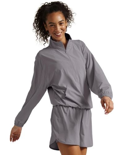 Beyond Yoga In Stride 1/2 Zip Pullover - Gray