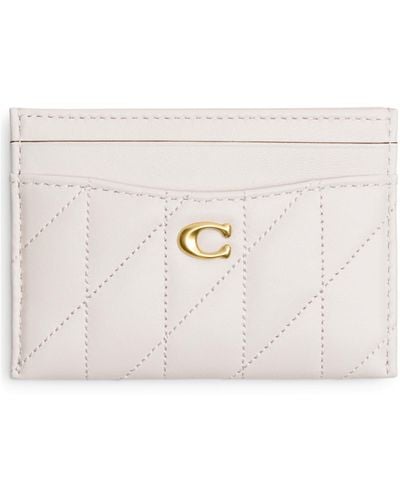 COACH Quilted Pillow Leather Essential Card Case - White