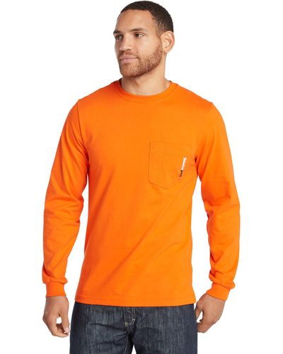 Timberland Fr Cotton Core Long-sleeve Pocket T-shirt - Orange