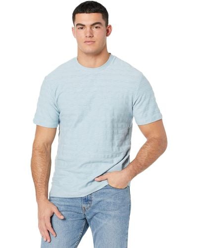 Rhythm Dobby Stripe Short Sleeve T-shirt - Blue