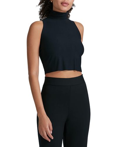 Commando Butter Sleeveless Cropped Turtleneck Ts17 - Black