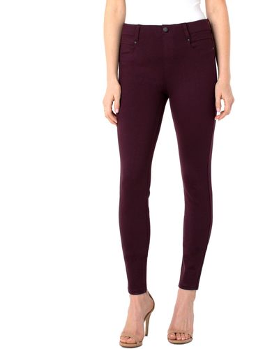Liverpool Los Angeles Gia Glider/revolutionary New Skinny Pull-on Knit Super Stretch Ponte Pants - Purple