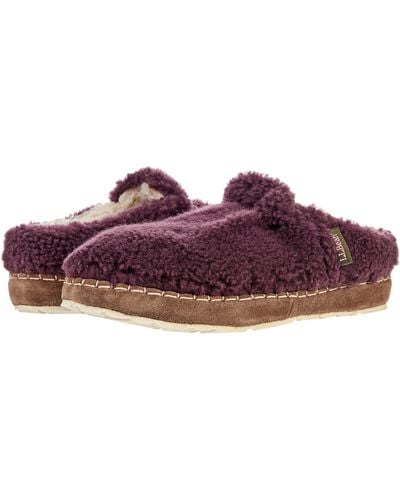 L.L. Bean Cozy Slipper Slide Pile Fleece - Purple