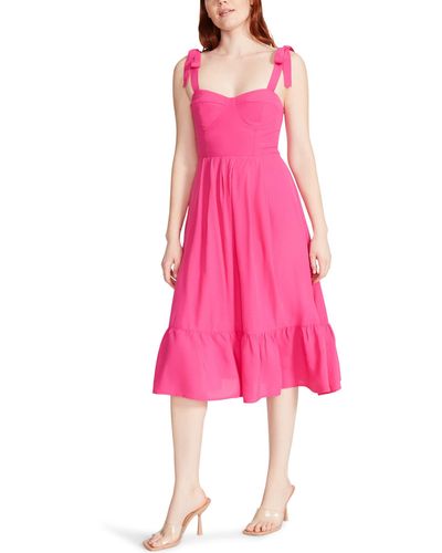 Steve Madden Sophia Rose Bustier Midi Dress - Pink