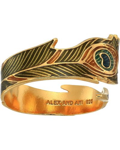ALEX AND ANI Peacock Ring Wrap - Precious Metal (14kt Gold Plated) Ring - Metallic
