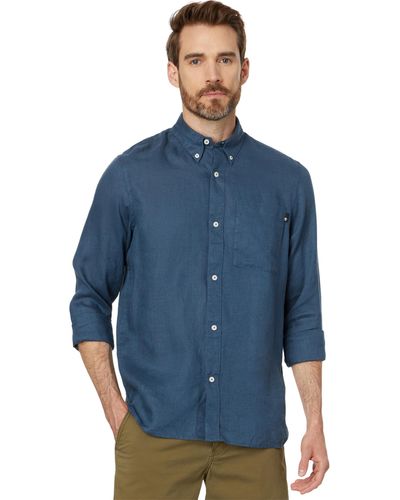 Timberland Linen Chest Pocket Shirt - Blue