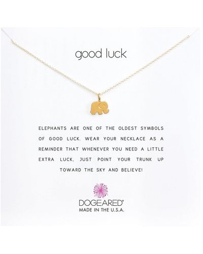 Dogeared Good Luck Elephant Reminder Necklace - Metallic