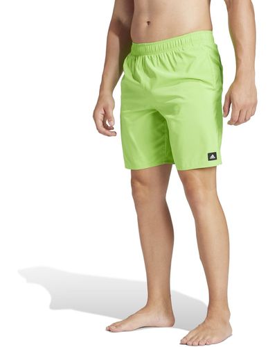 adidas Solid Clx Classic-length Swim Shorts - Green