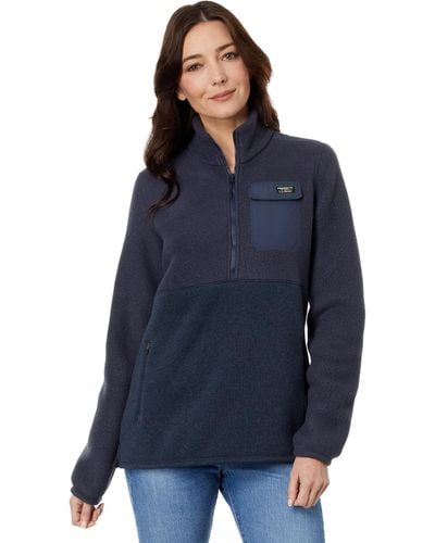 L.L. Bean Sweater Fleece Sherpa Hybrid Color-block - Blue