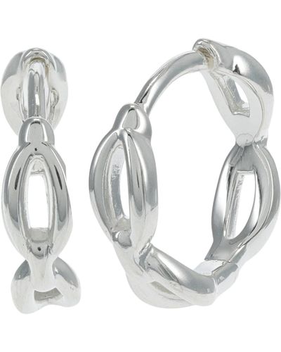 Madewell Delicate Collection Demi-fine Watch Chain Huggie Hoop Earrings - Black