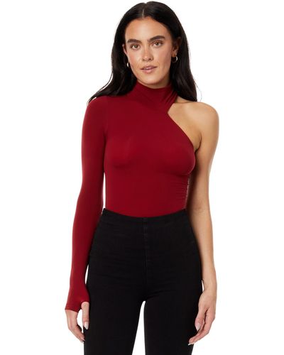 Commando Ballet Body One Shoulder Turtleneck Bodysuit Kt047 - Red