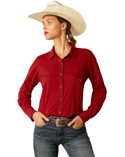 Ariat Western Venttek Stretch Shirt - Red